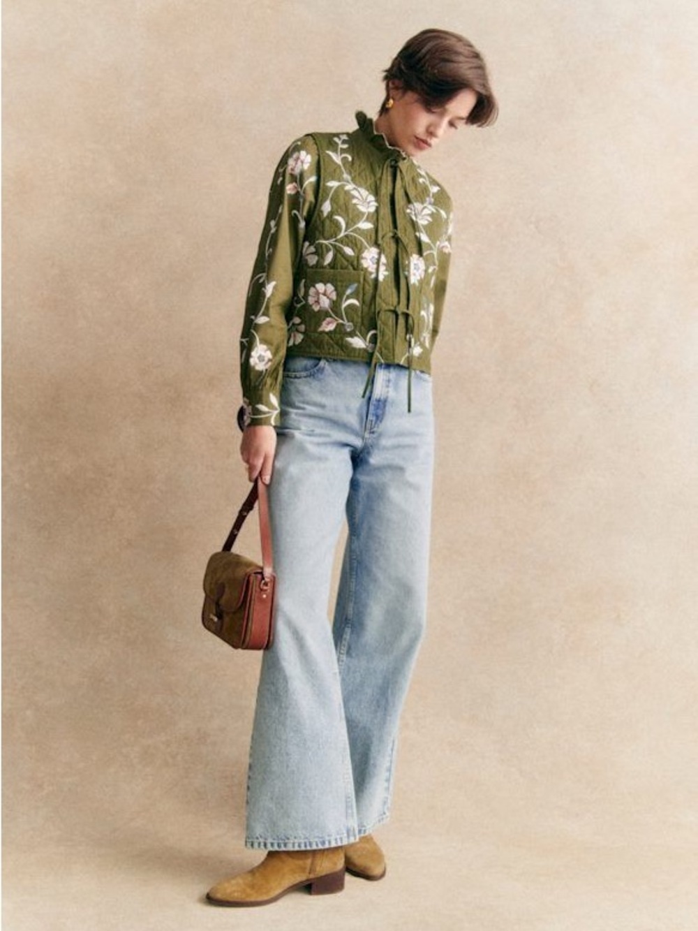 Sézane Koaline Jacket Fleurs Size US 2/ FR 34 NWT